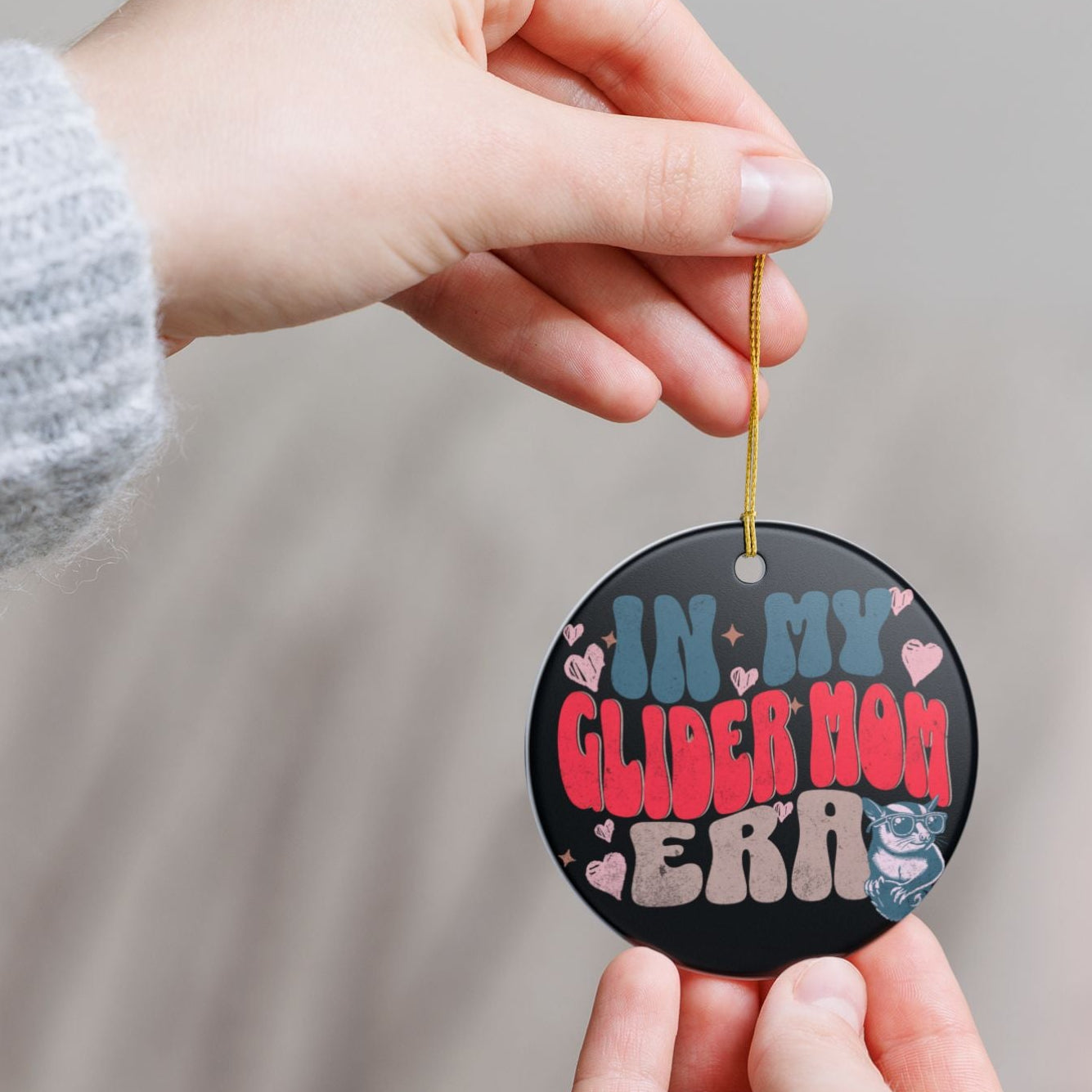 In My Glider Mom Era Sugar Glider Ceramic Ornament