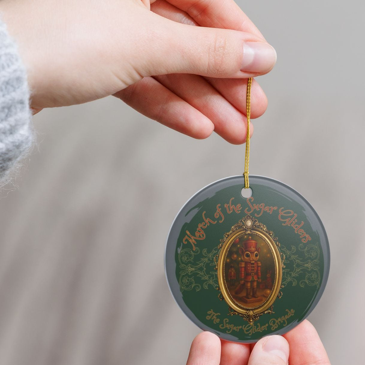 March of the Sugar Gliders Nutcracker Ceramic Ornament