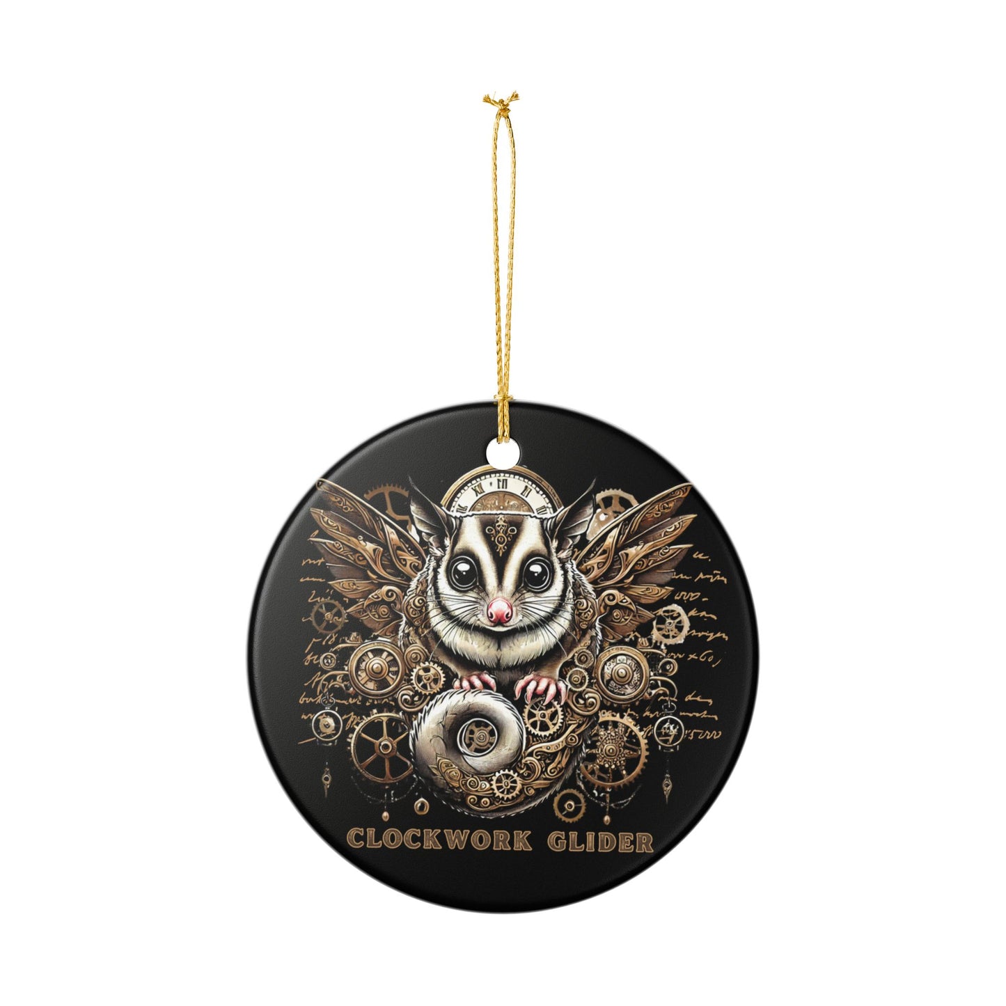 Clockwork Glider Steampunk Sugar Glider Ceramic Ornament
