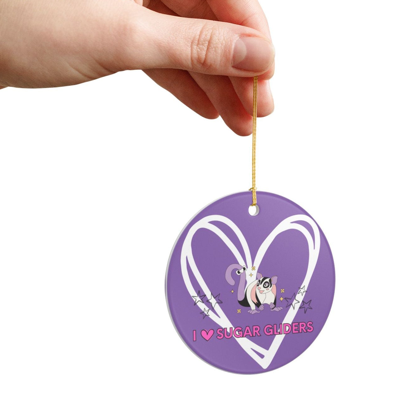 I 🩷 Sugar Gliders Ceramic Ornament