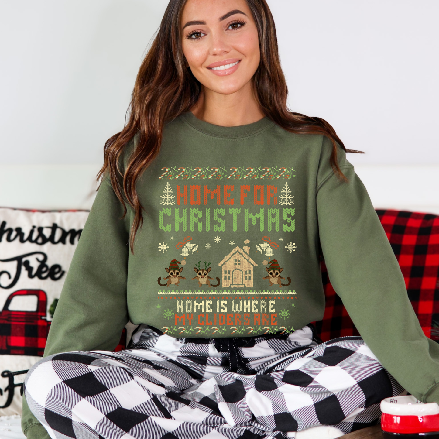 Home for Christmas – Faux Knit Sugar Glider Holiday Sweater