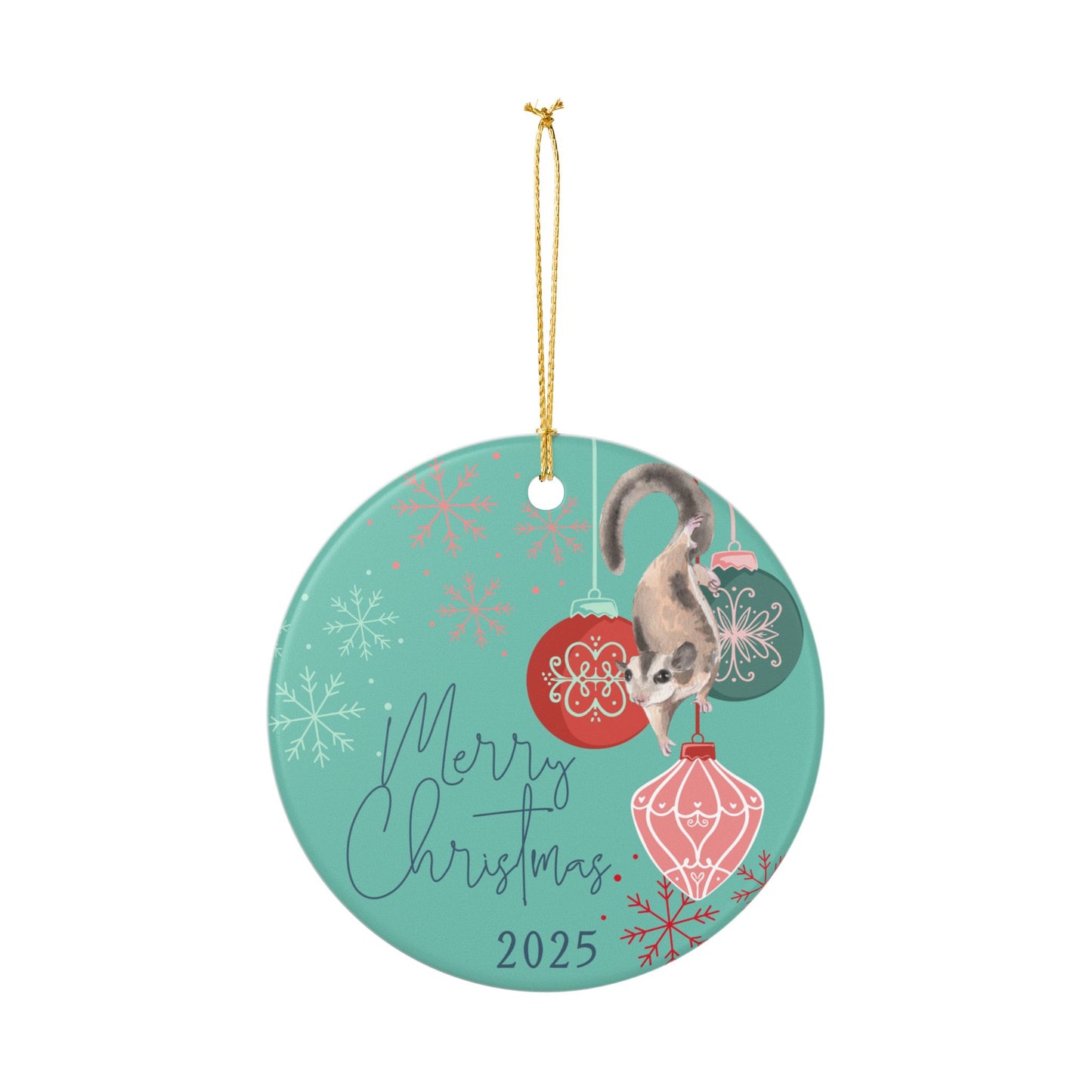 Merry Christmas 2025 Sugar Glider Ornament