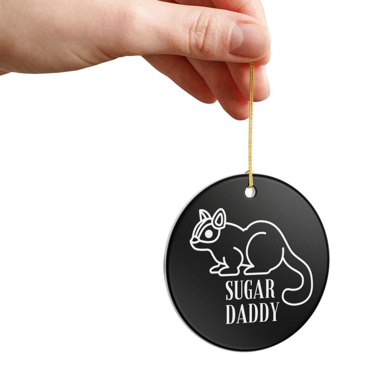 Sugar Daddy Black + White Sugar Glider Ceramic Ornament