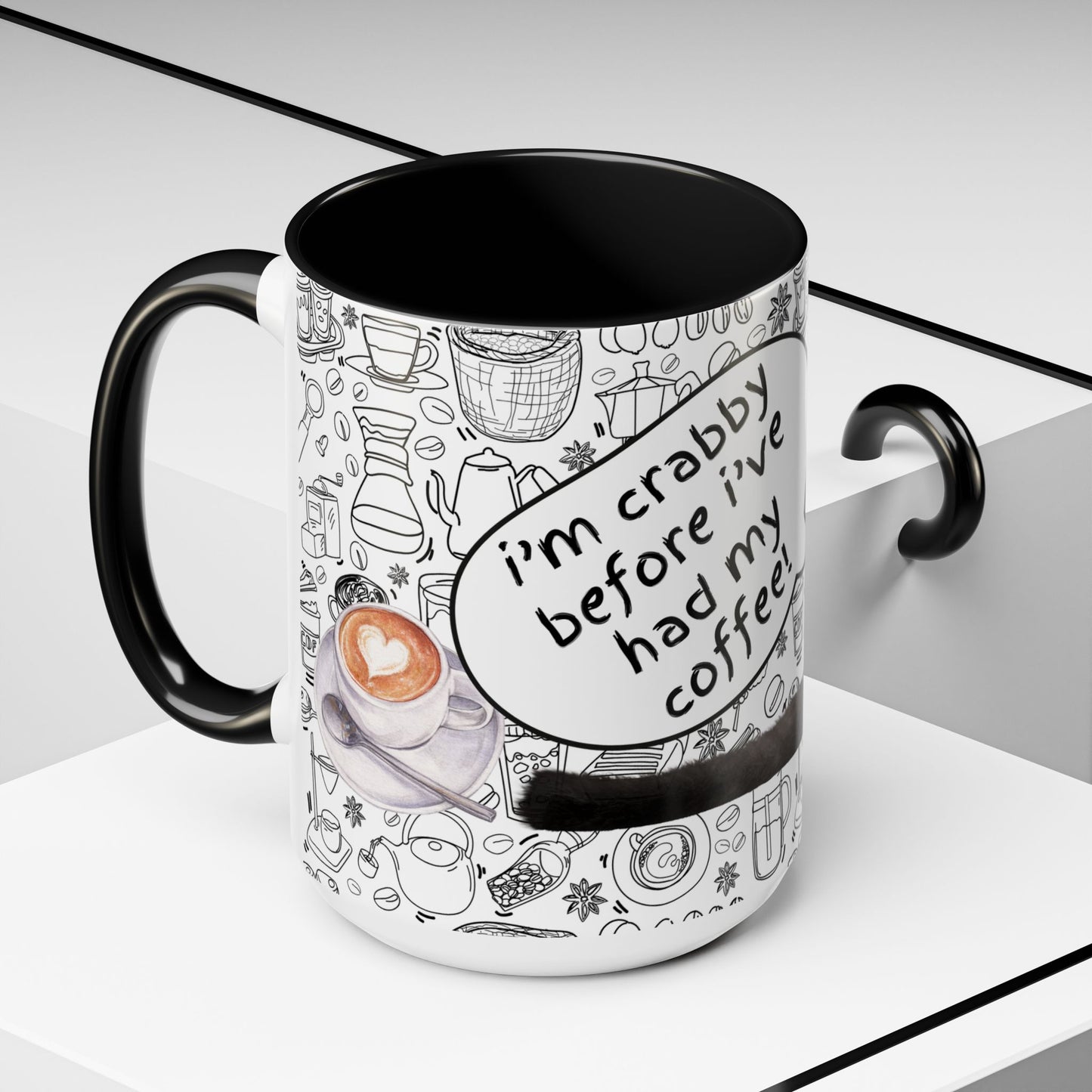 “I’m Crabby Before I’ve Had My Coffee!” Sugar Glider Mug (11oz + 15oz)