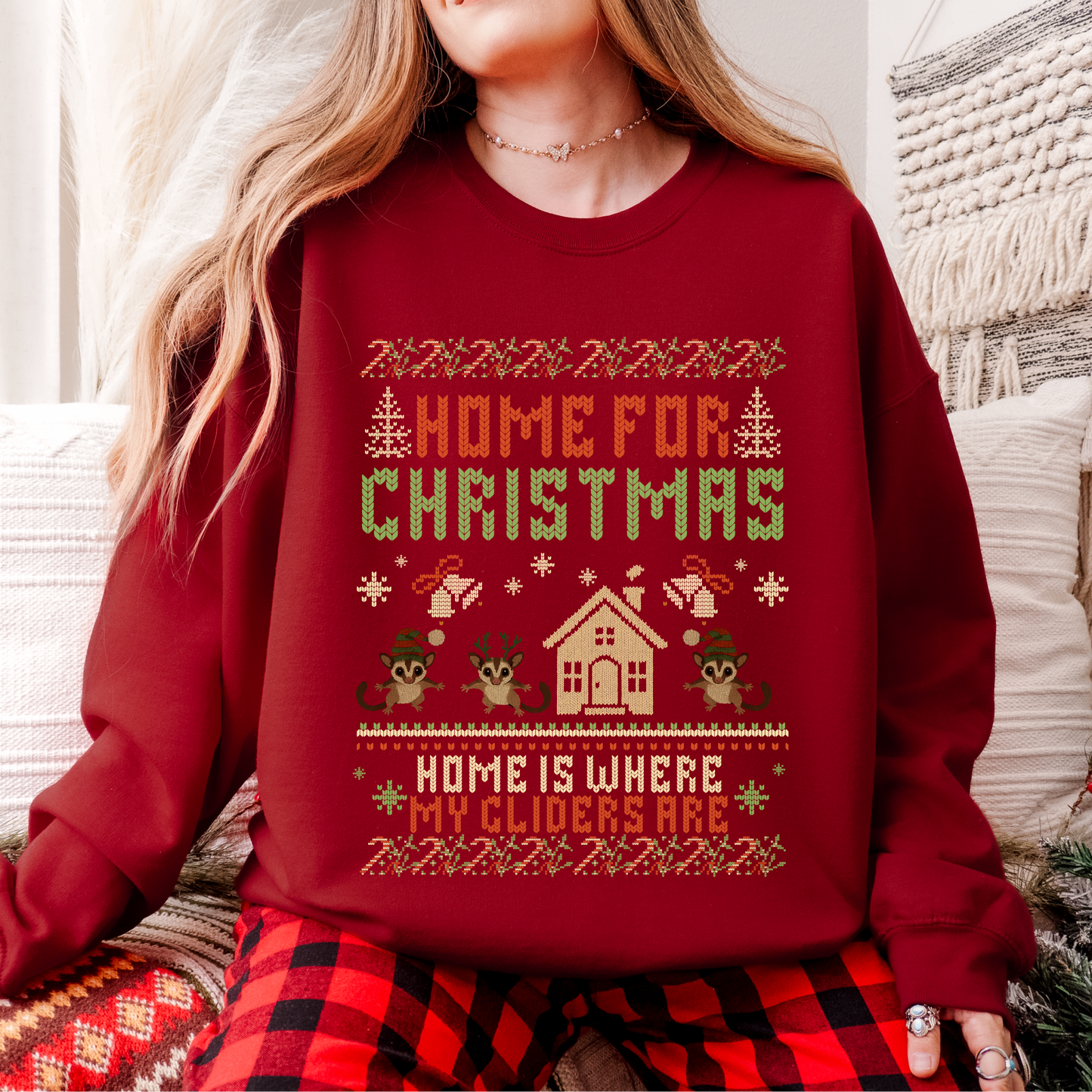 Home for Christmas – Faux Knit Sugar Glider Holiday Sweater