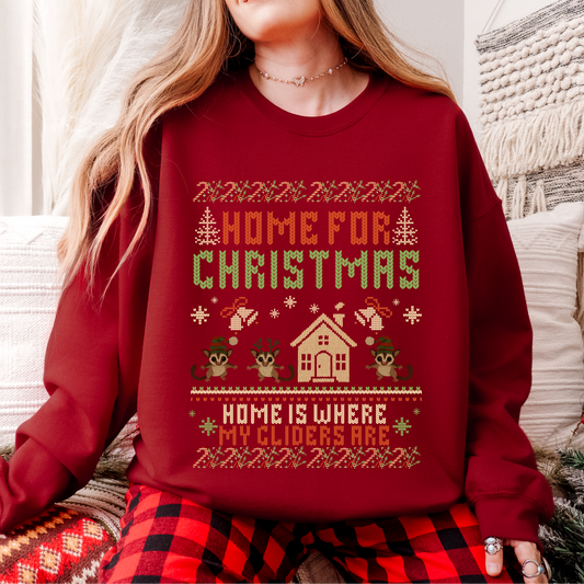 Home for Christmas – Faux Knit Sugar Glider Holiday Sweater