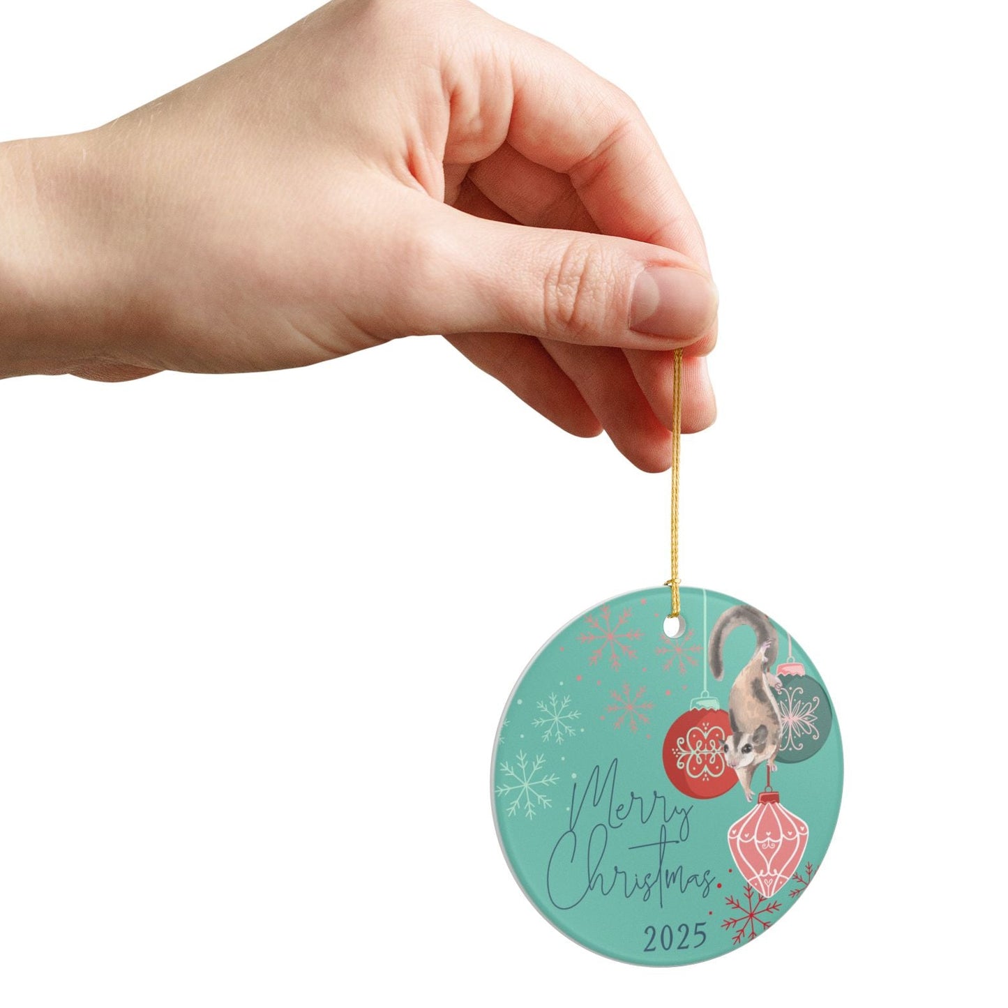 Merry Christmas 2025 Sugar Glider Ornament