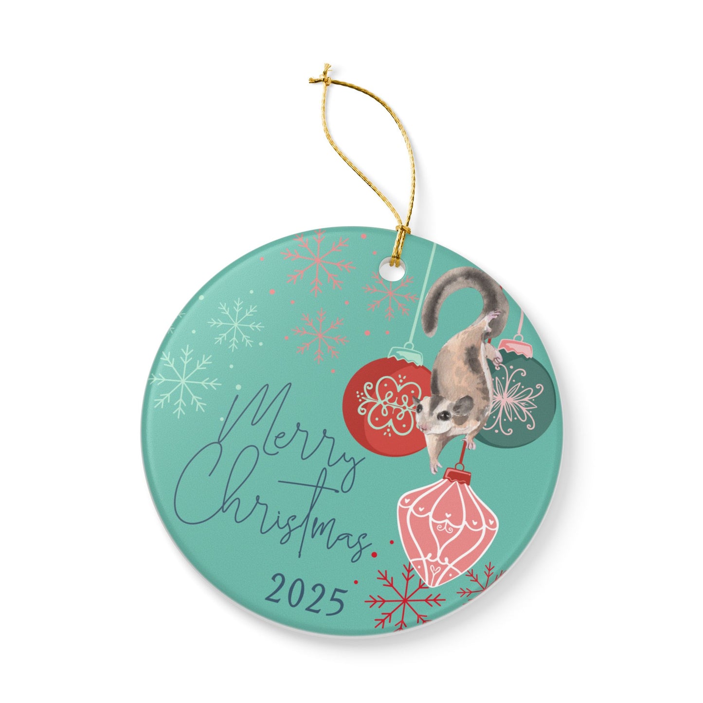 Merry Christmas 2025 Sugar Glider Ornament
