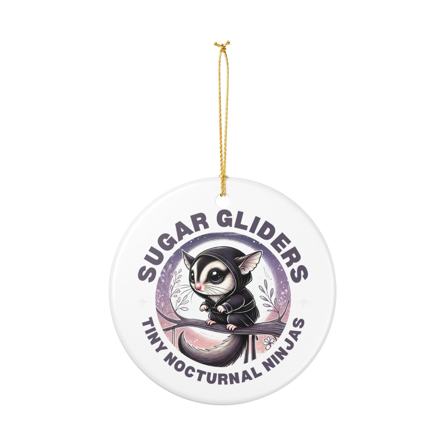 Tiny Nocturnal Ninjas Sugar Glider Ceramic Ornament