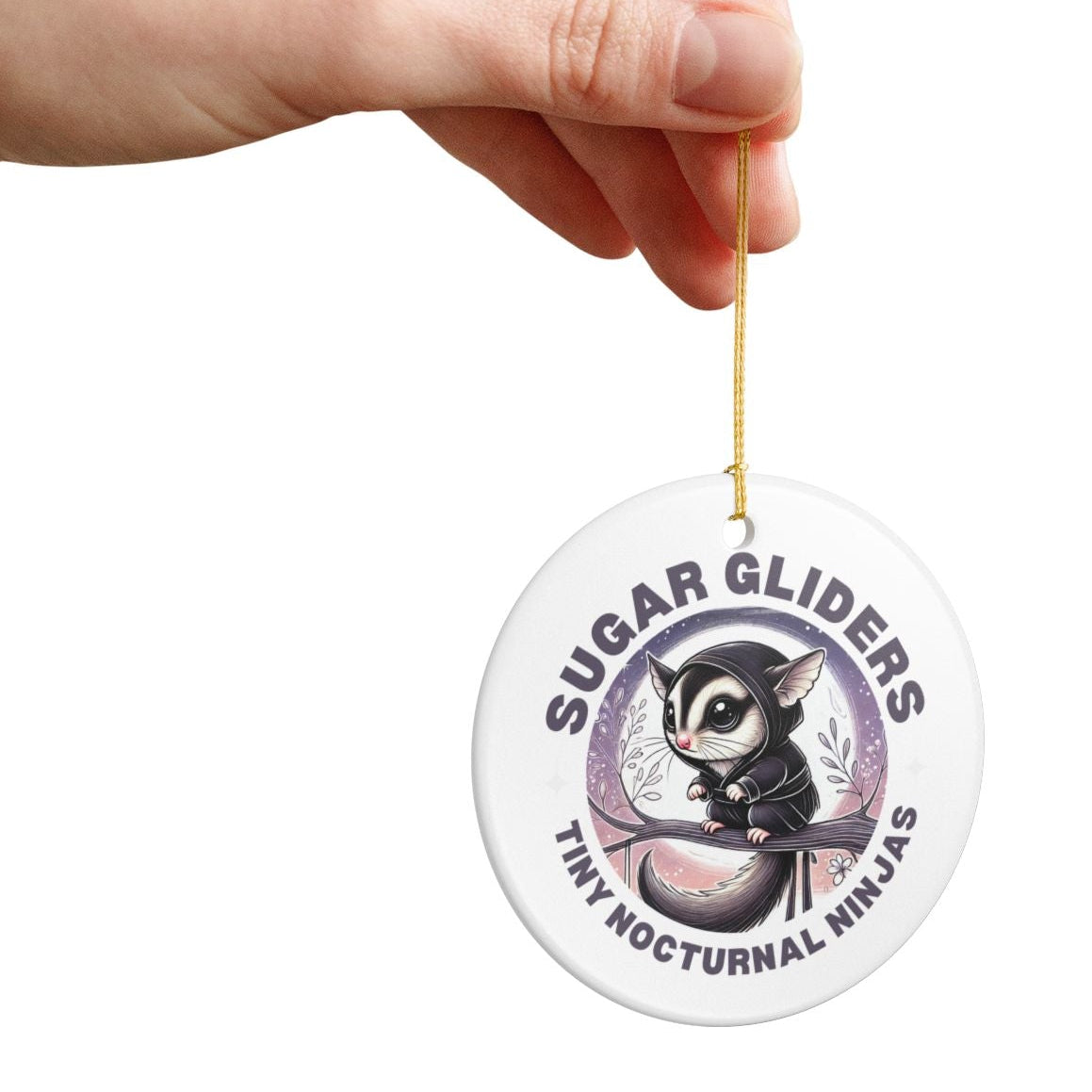 Tiny Nocturnal Ninjas Sugar Glider Ceramic Ornament