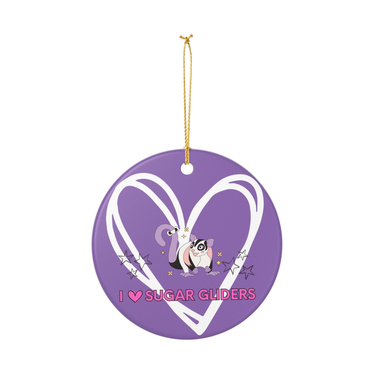 I 🩷 Sugar Gliders Ceramic Ornament