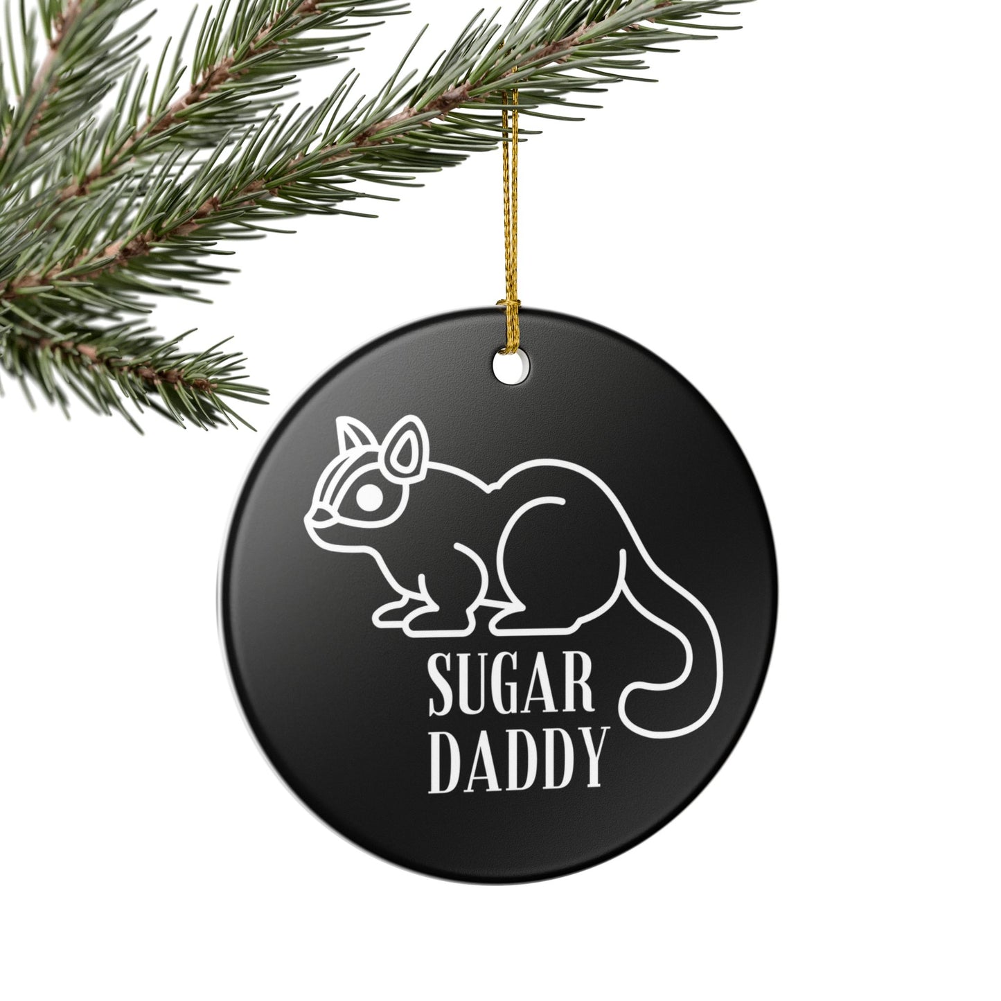 Sugar Daddy Black + White Sugar Glider Ceramic Ornament
