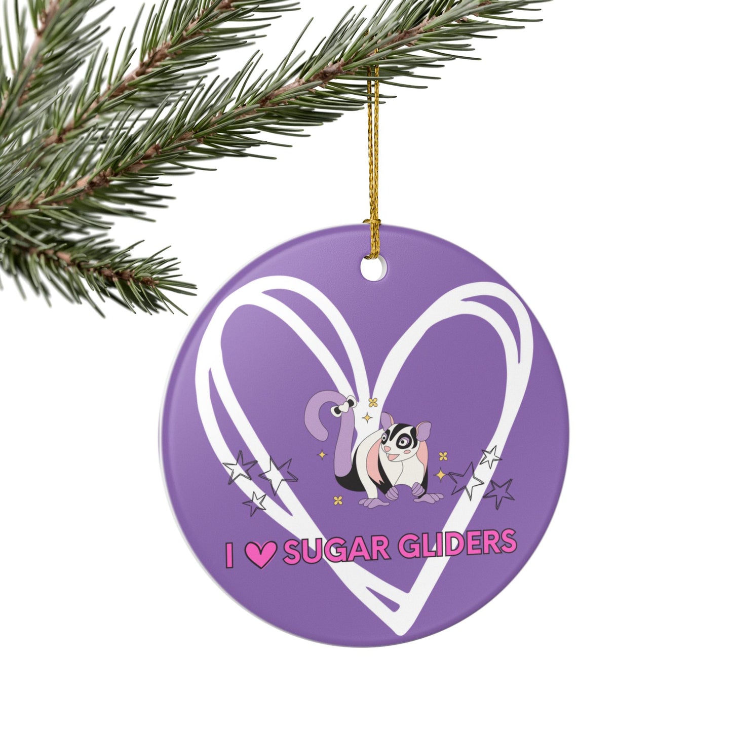 I 🩷 Sugar Gliders Ceramic Ornament