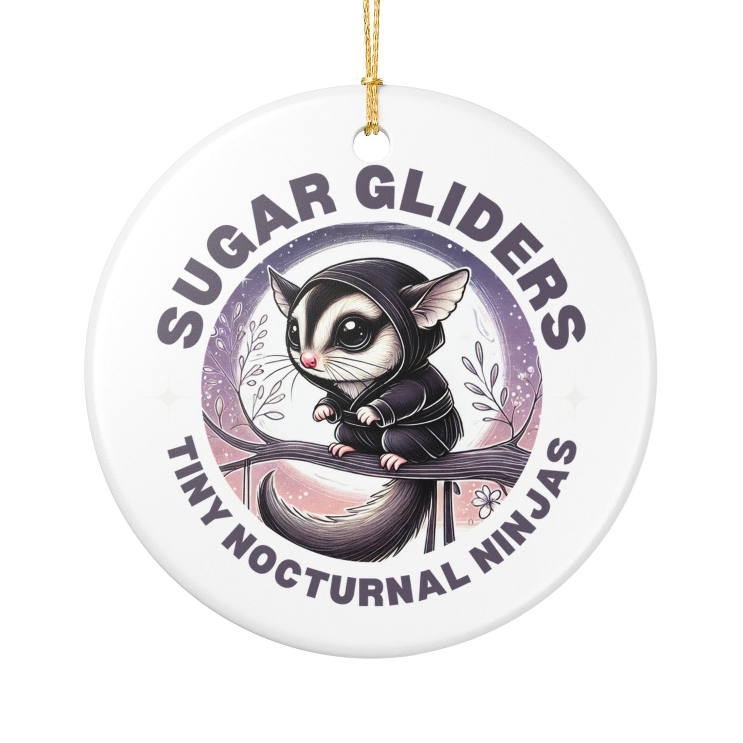 Tiny Nocturnal Ninjas Sugar Glider Ceramic Ornament
