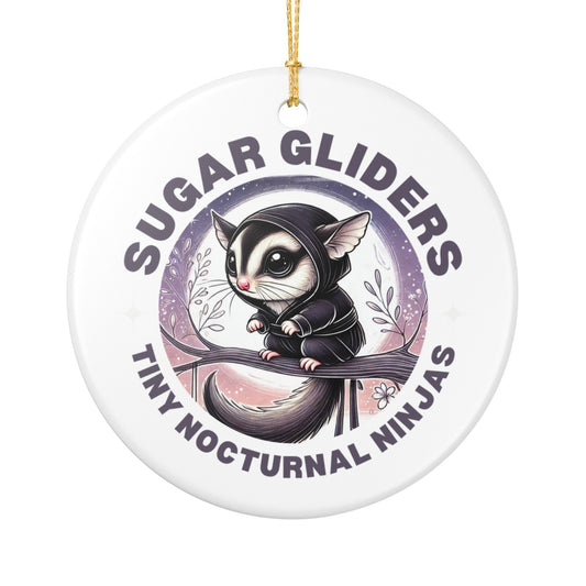 Tiny Nocturnal Ninjas Sugar Glider Ceramic Ornament