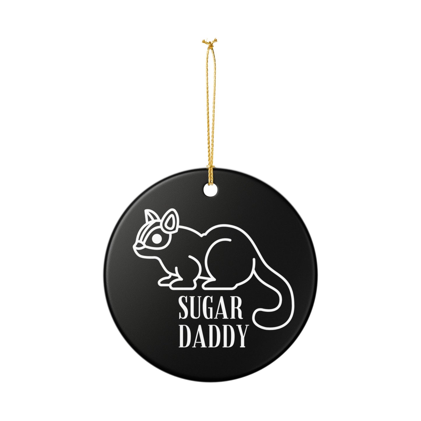 Sugar Daddy Black + White Sugar Glider Ceramic Ornament