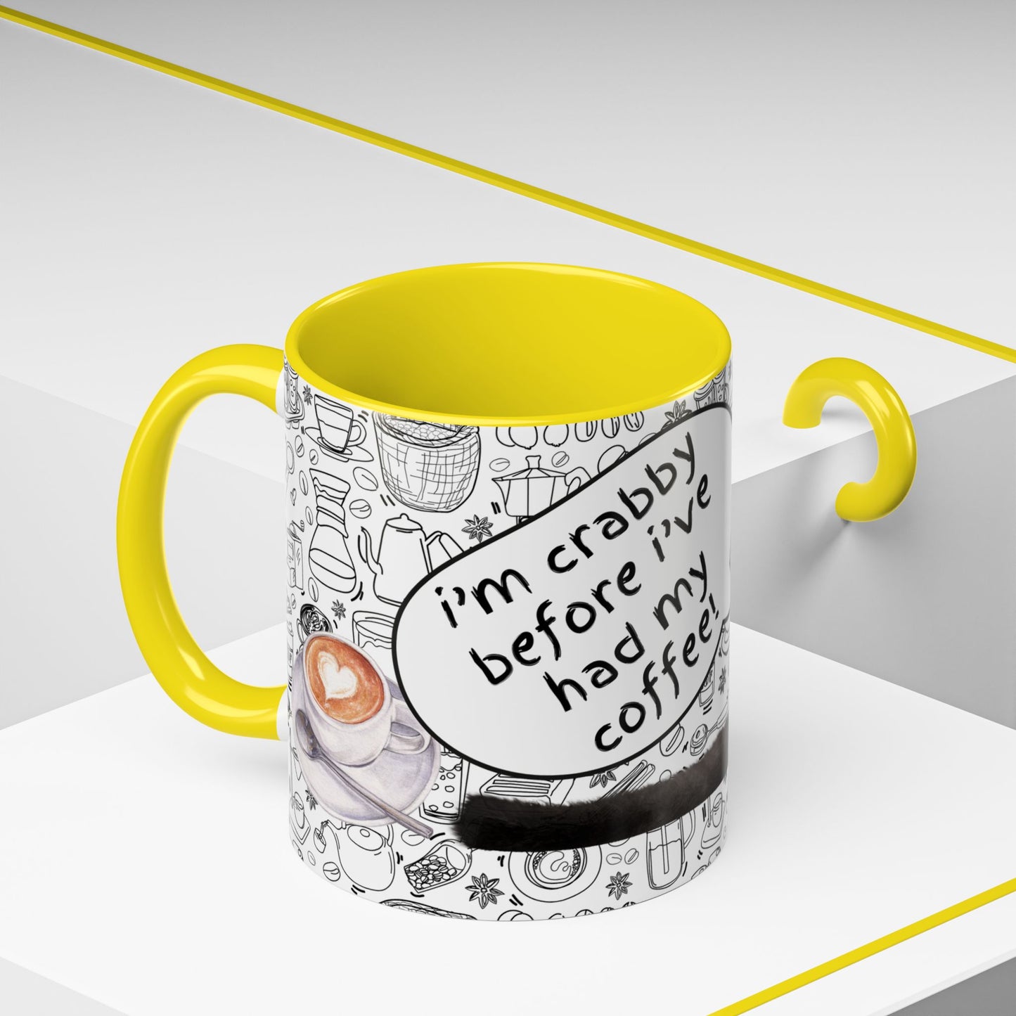 “I’m Crabby Before I’ve Had My Coffee!” Sugar Glider Mug (11oz + 15oz)