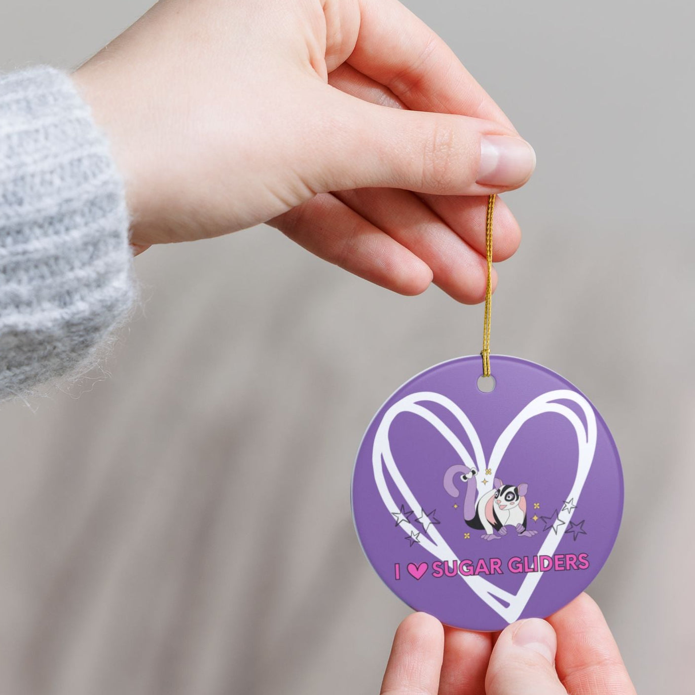 I 🩷 Sugar Gliders Ceramic Ornament