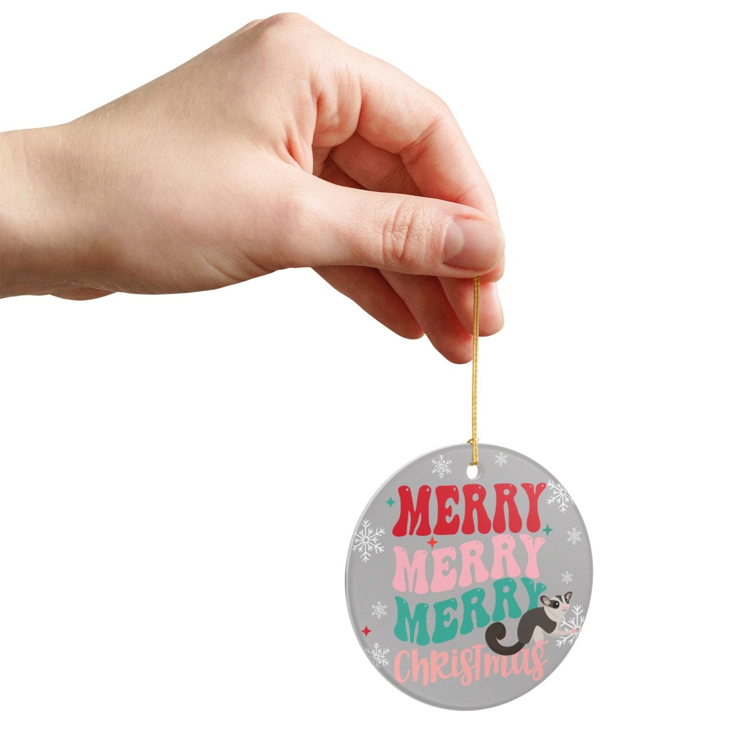 Merry Merry Christmas Sugar Glider Ornament