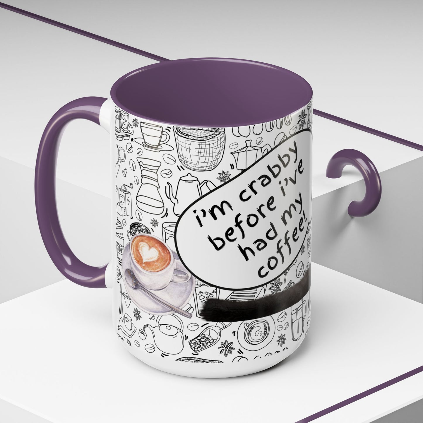 “I’m Crabby Before I’ve Had My Coffee!” Sugar Glider Mug (11oz + 15oz)