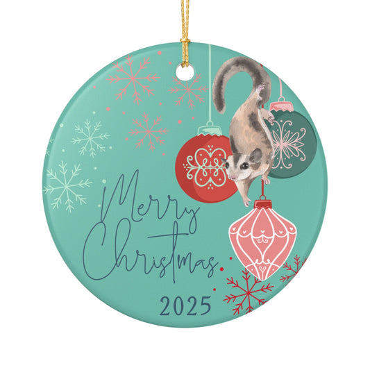 Merry Christmas 2025 Sugar Glider Ornament