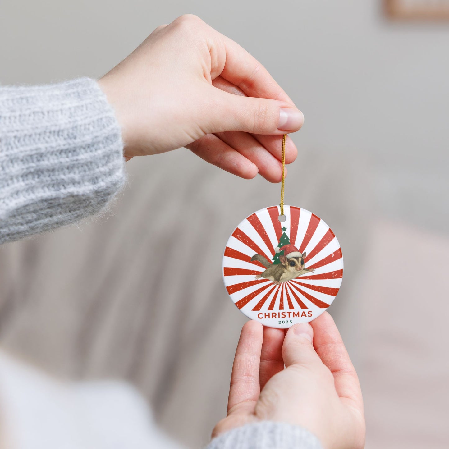 Christmas 2025 Peppermint Sugar Glider Ornament