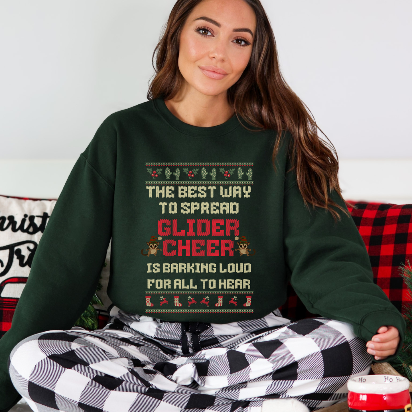 Spread Glider Cheer – Faux Knit Sugar Glider Christmas Sweater