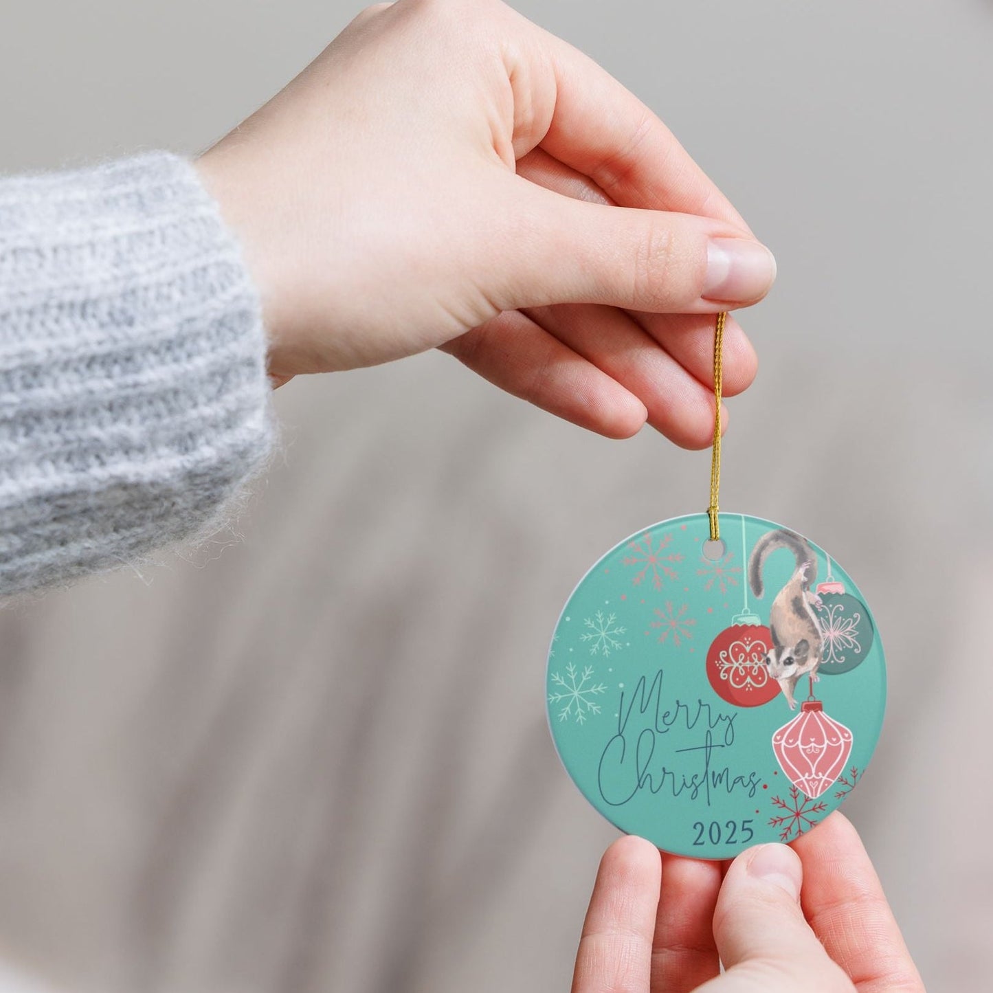 Merry Christmas 2025 Sugar Glider Ornament