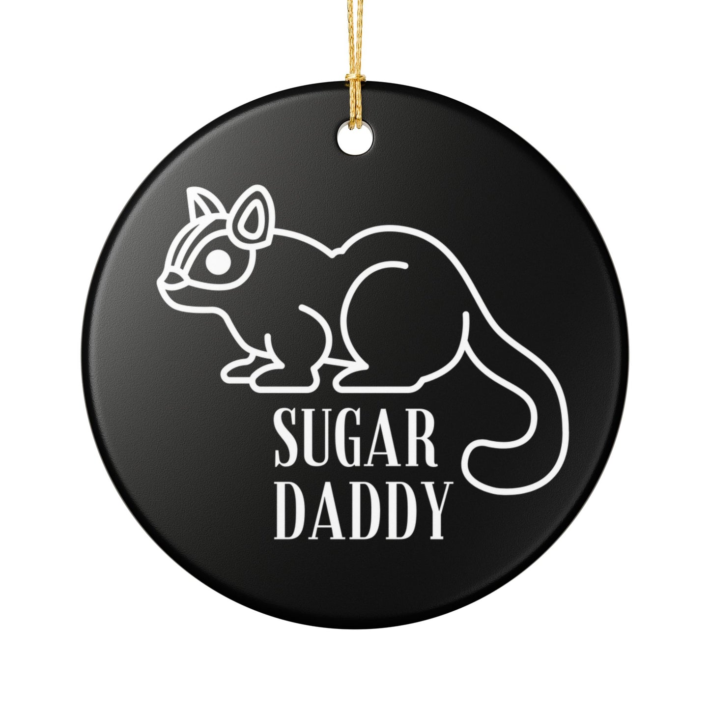 Sugar Daddy Black + White Sugar Glider Ceramic Ornament