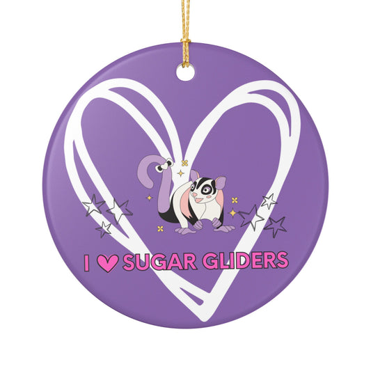 I 🩷 Sugar Gliders Ceramic Ornament