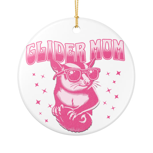 Glider Mom Retro Sugar Glider Ceramic Ornament