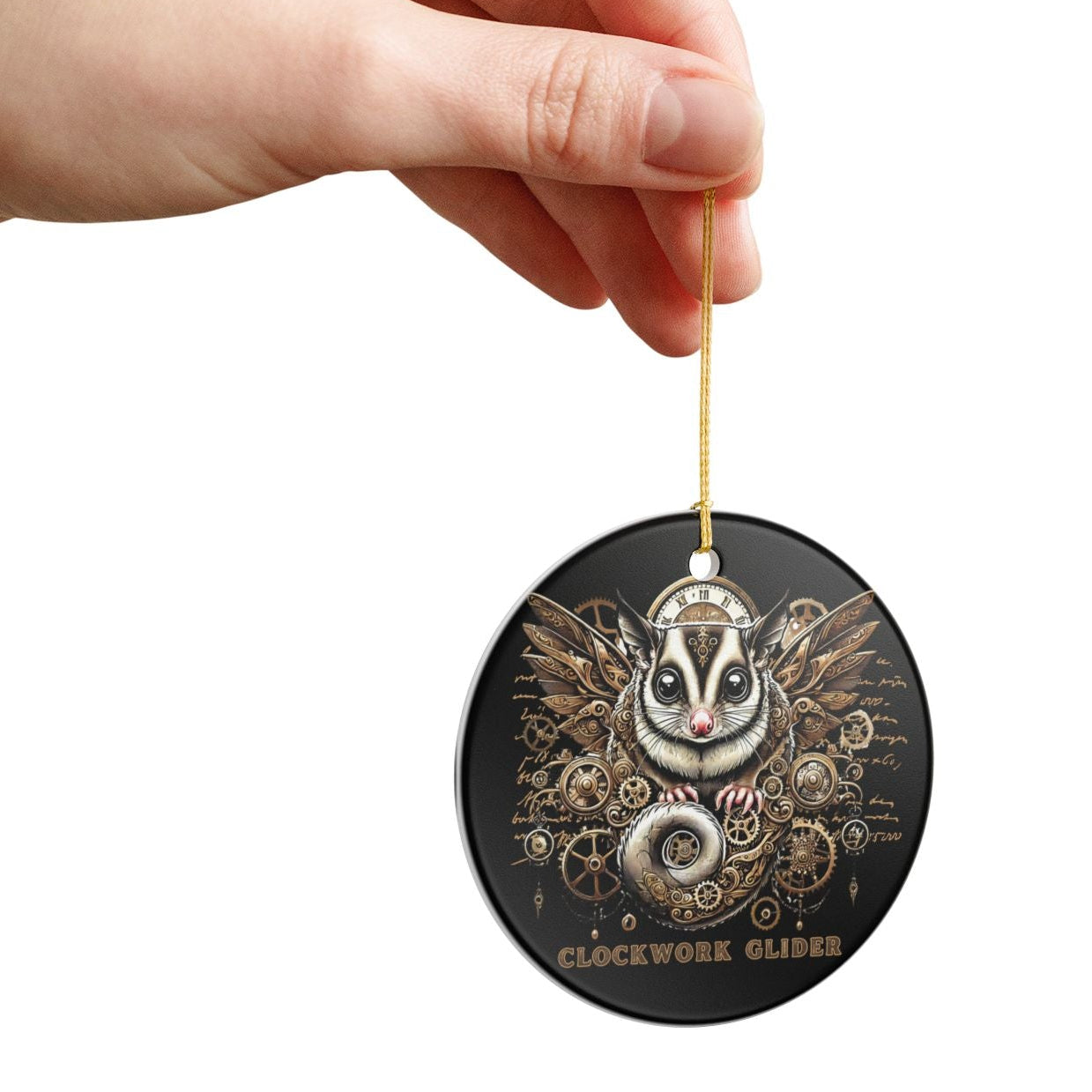 Clockwork Glider Steampunk Sugar Glider Ceramic Ornament