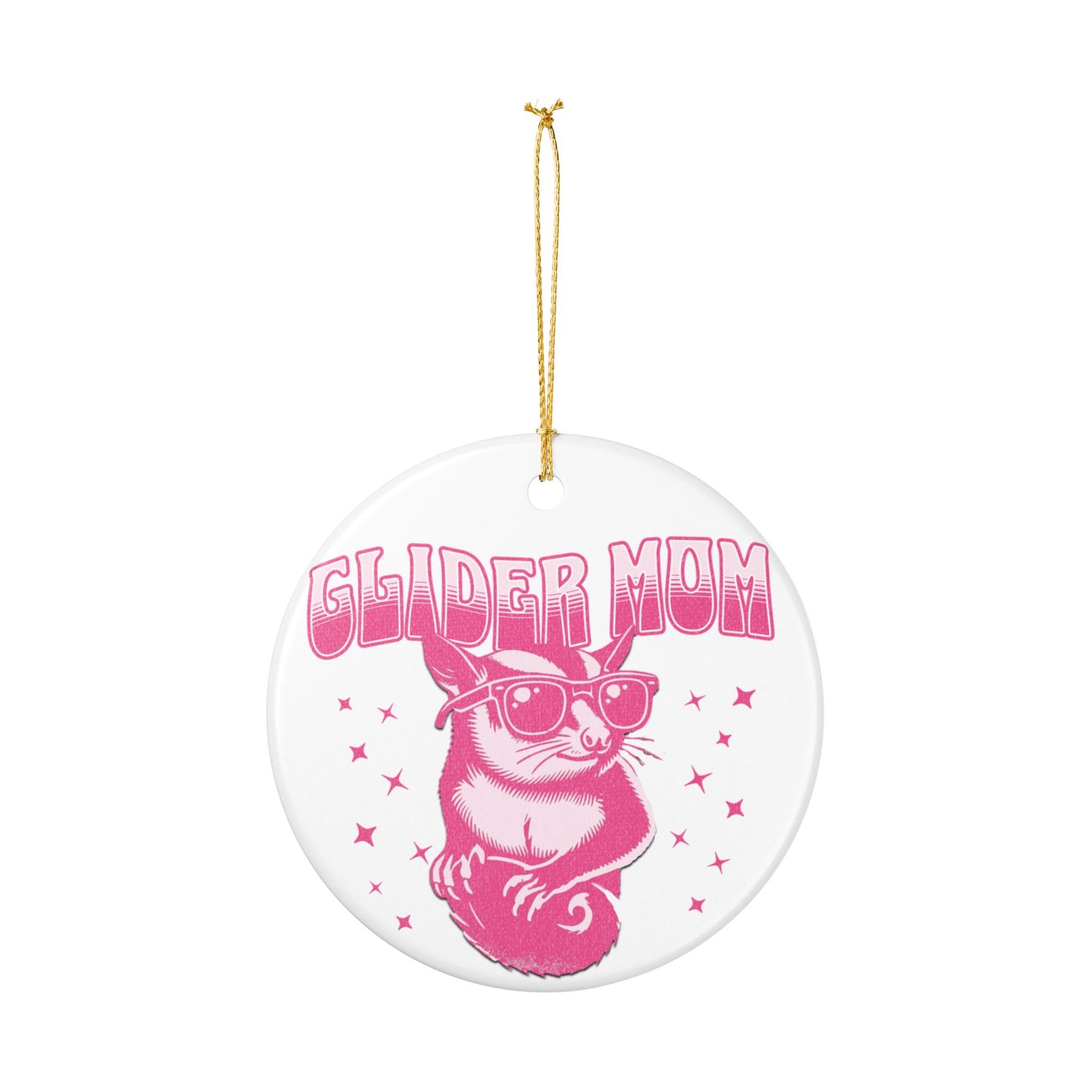 Glider Mom Retro Sugar Glider Ceramic Ornament