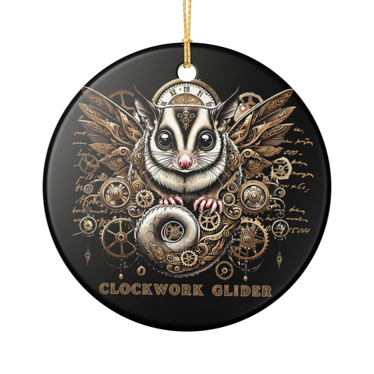 Clockwork Glider Steampunk Sugar Glider Ceramic Ornament